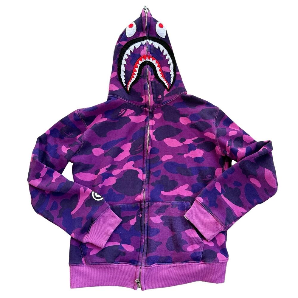 BAPE Color Camo Shark Full Zip Hoodie Size Small